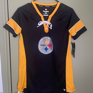 NWT Fanatics Women's Steelers Short Sleeve Jersey Shirt. Sz S